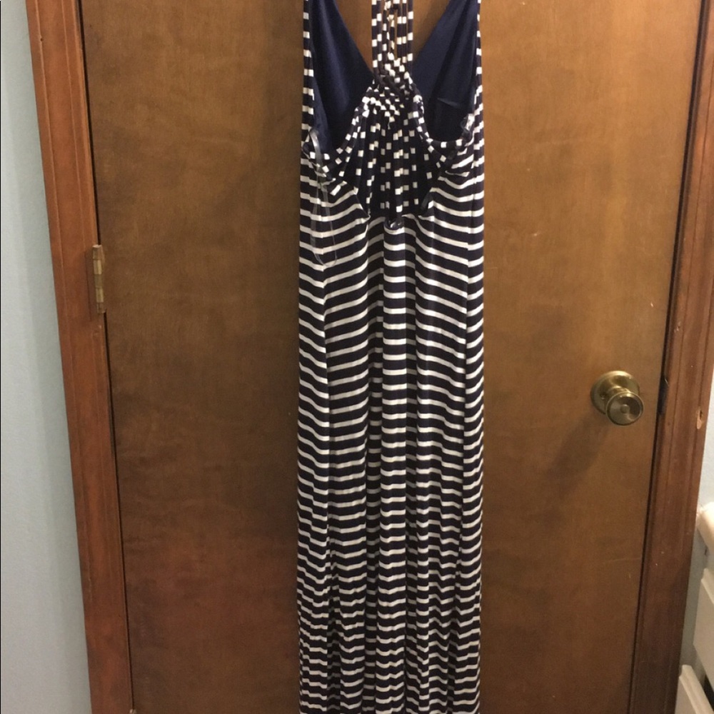 Navy/white striped dress. Never worn